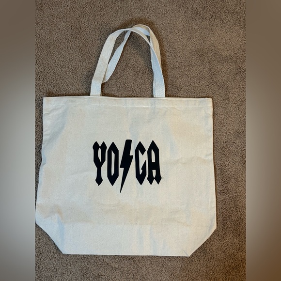 Handmade Large Canvas Yoga Metal Rock Band Inspired Tote Bag Large NEW - Picture 2 of 12